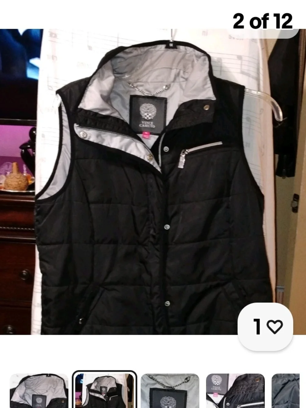 Men's Vince Camuto Black Quilted Sleeveless Puffer Vest